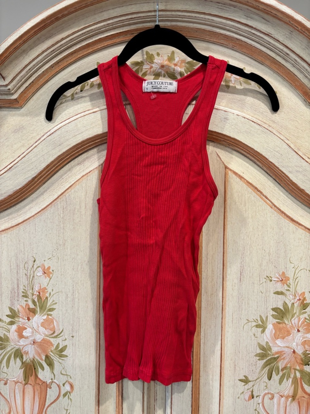 Juicy Couture red ribbed tank top Y2K vintage size small - Picture 4 of 4